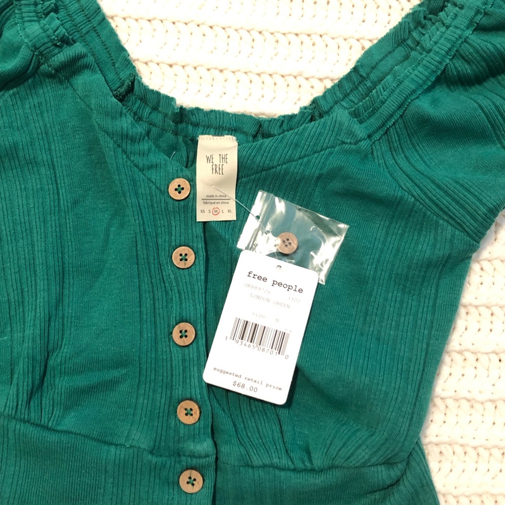 Free People Brighter Days Crop Short Sleeve Top M - Picture 3 of 13